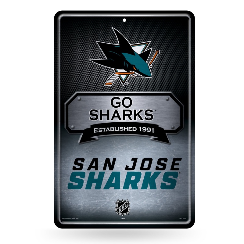 NHL San Jose Sharks Large Metal Sign