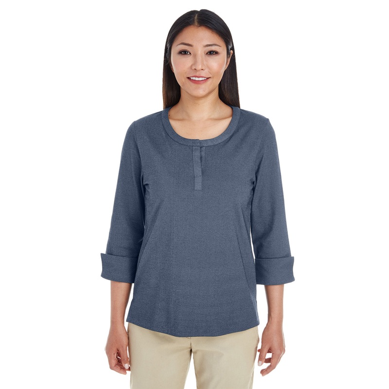 Devon & Jones Ladies’ Central Cotton Blend Mlange Knit Top
