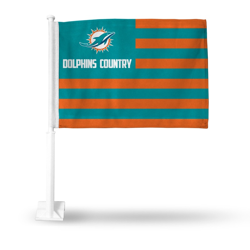 NFL Miami Dolphins Car Flag|Teal Helmet|Teal Dolphin|Orange|Holiday Themed|Teal