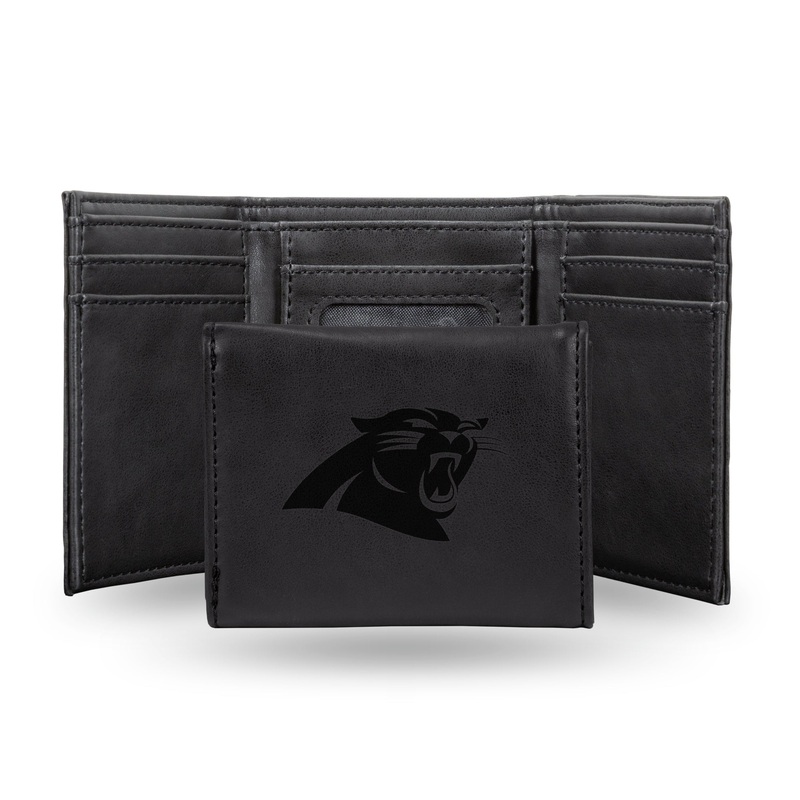 NFL Carolina Panthers Laser Engraved Trifold Wallet
