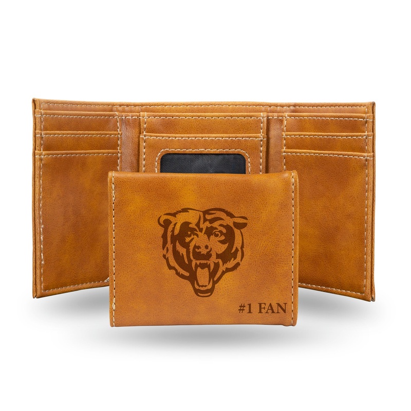NFL Chicago Bears Laser Engraved Trifold Wallet