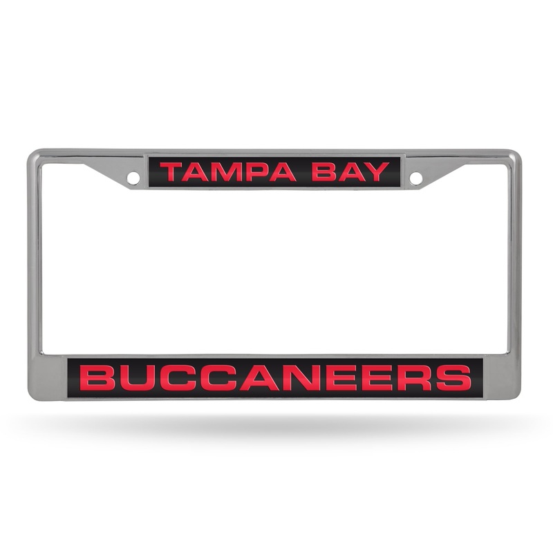 NFL Tampa Bay Buccaneers Laser Cut Chrome License Plate Frame