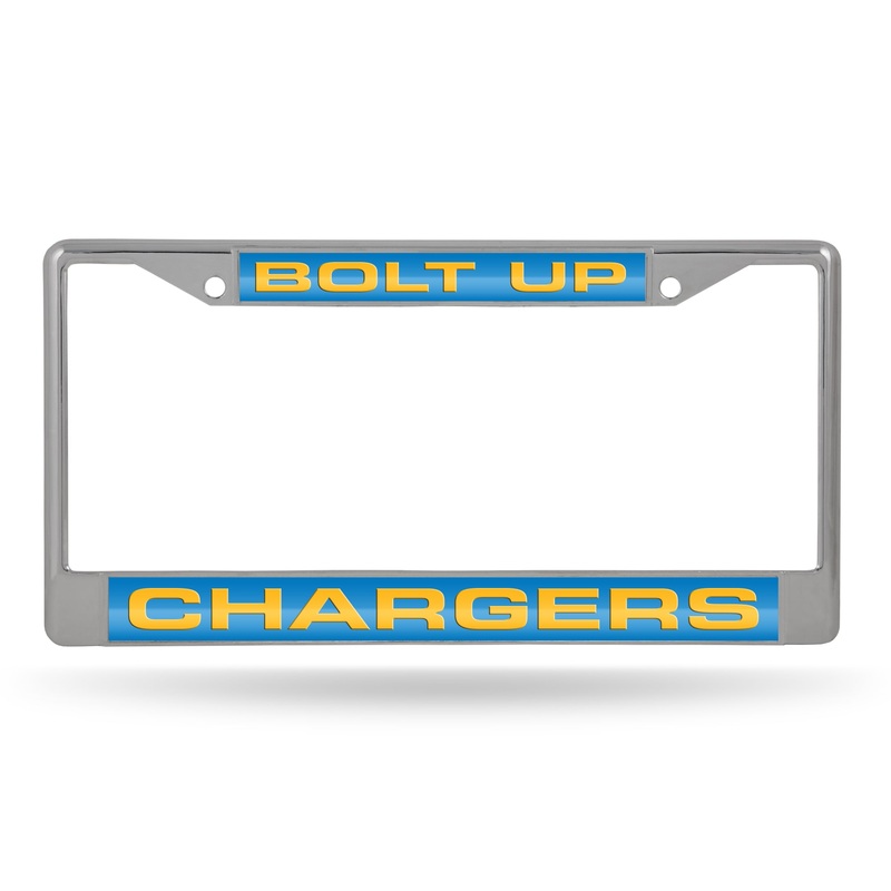 NFL Los Angeles Chargers Laser Cut Chrome License Plate Frame