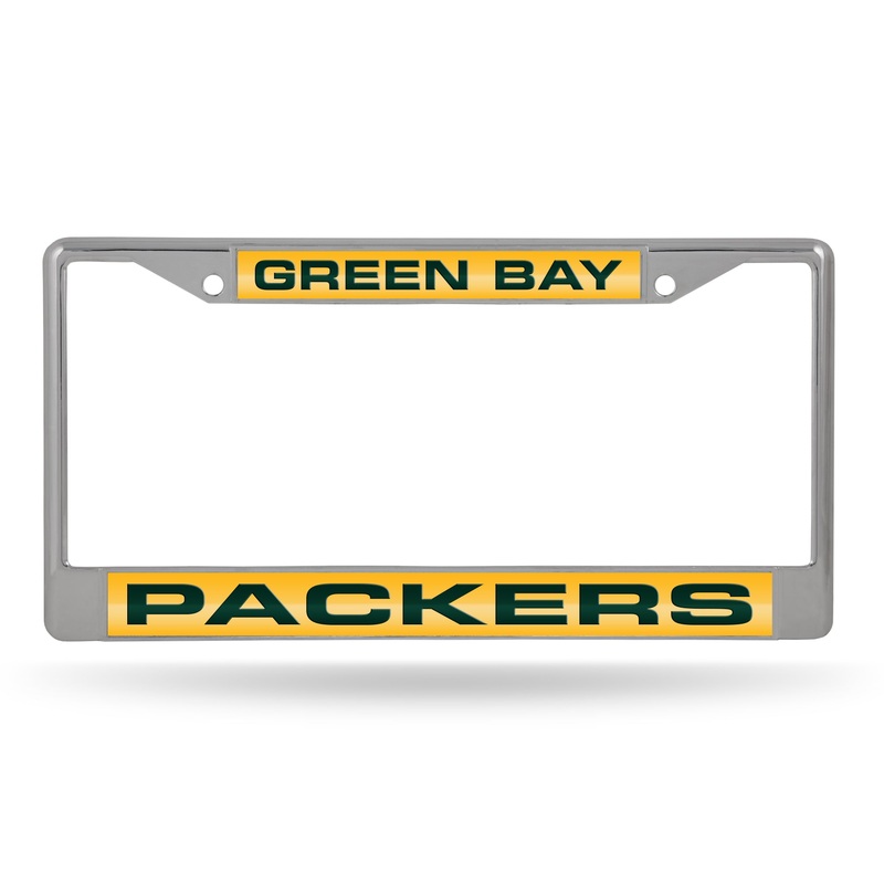 NFL Green Bay Packers Laser Cut Chrome License Plate Frame