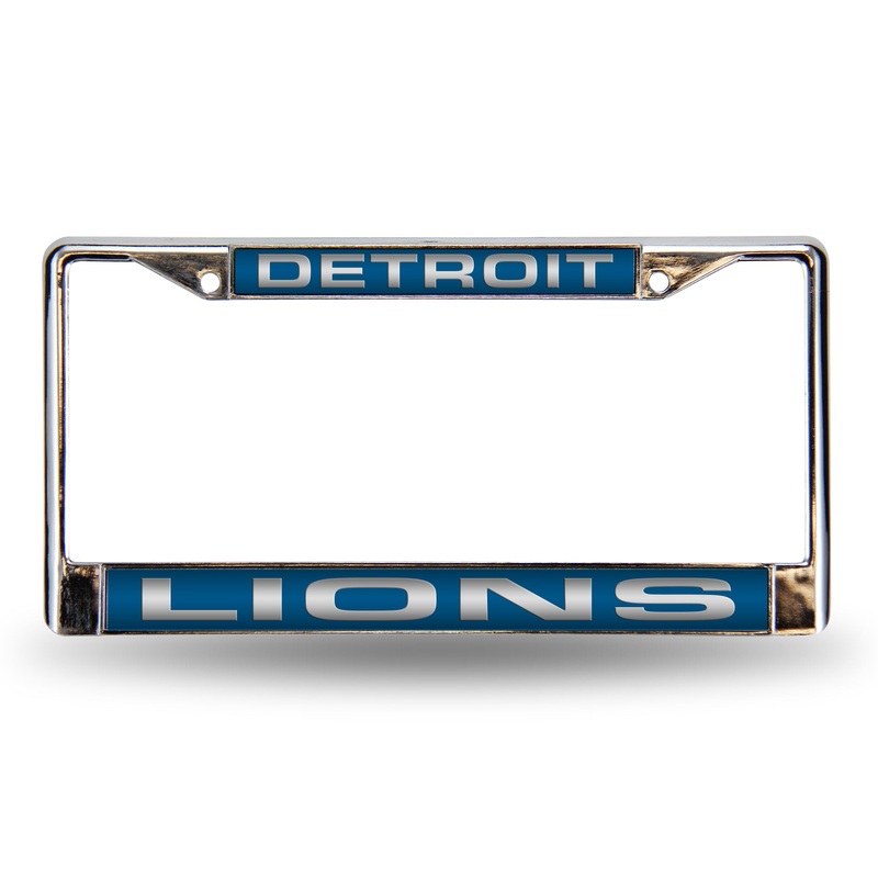 NFL Detroit Lions Laser Cut Chrome License Plate Frame