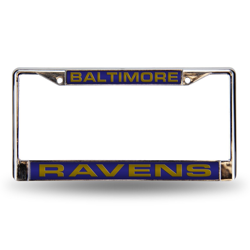 NFL Baltimore Ravens Laser Cut Chrome License Plate Frame