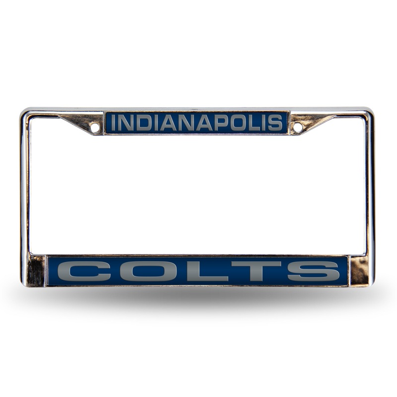 NFL Indianapolis Colts Laser Cut Chrome License Plate Frame