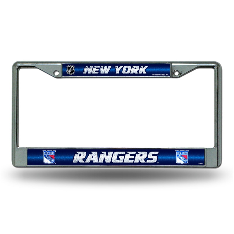 NHL New York Rangers Chrome Glitter License Plate Frame