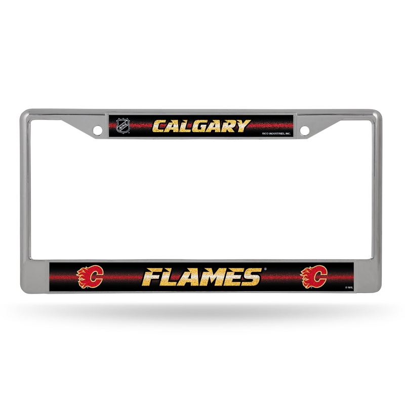 NHL Calgary Flames Chrome Glitter License Plate Frame