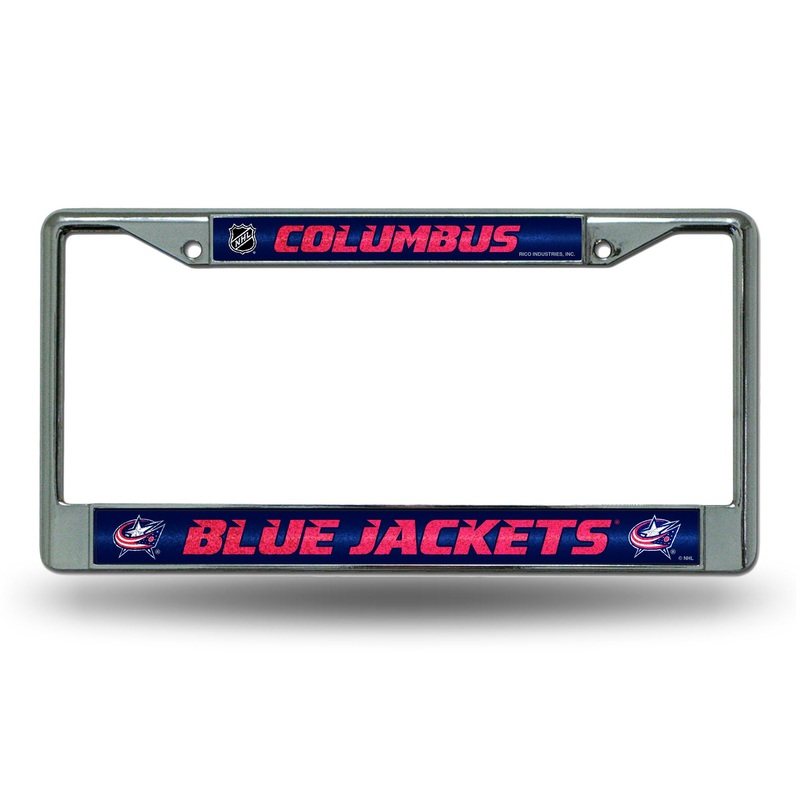 NHL Columbus Blue Jackets Chrome Glitter License Plate Frame
