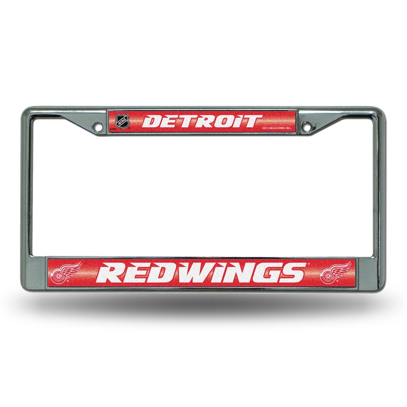 NHL Detroit Red Wings Chrome Glitter License Plate Frame