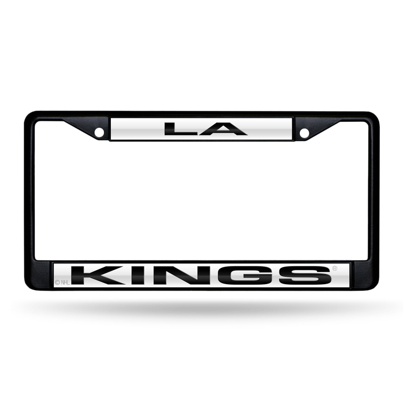 NHL Los Angeles Kings Black Chrome Laser Cut License Plate Frame