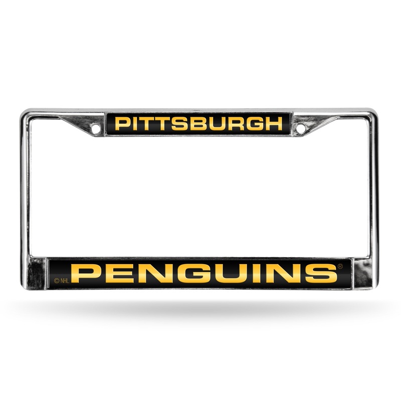 NHL Pittsburgh Penguins Laser Cut Chrome License Plate Frame