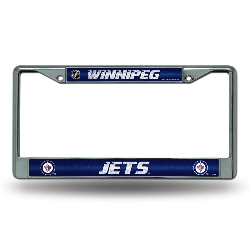 NHL Winnipeg Jets Chrome Glitter License Plate Frame
