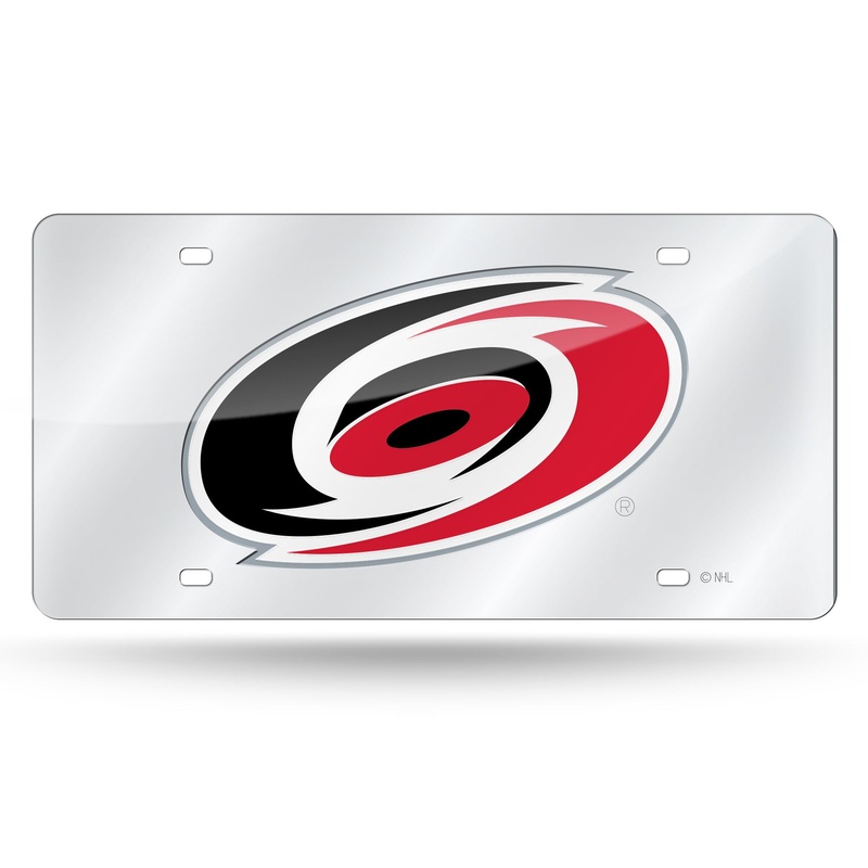 NHL Carolina Hurricanes Silver Laser Cut Automobile Tag