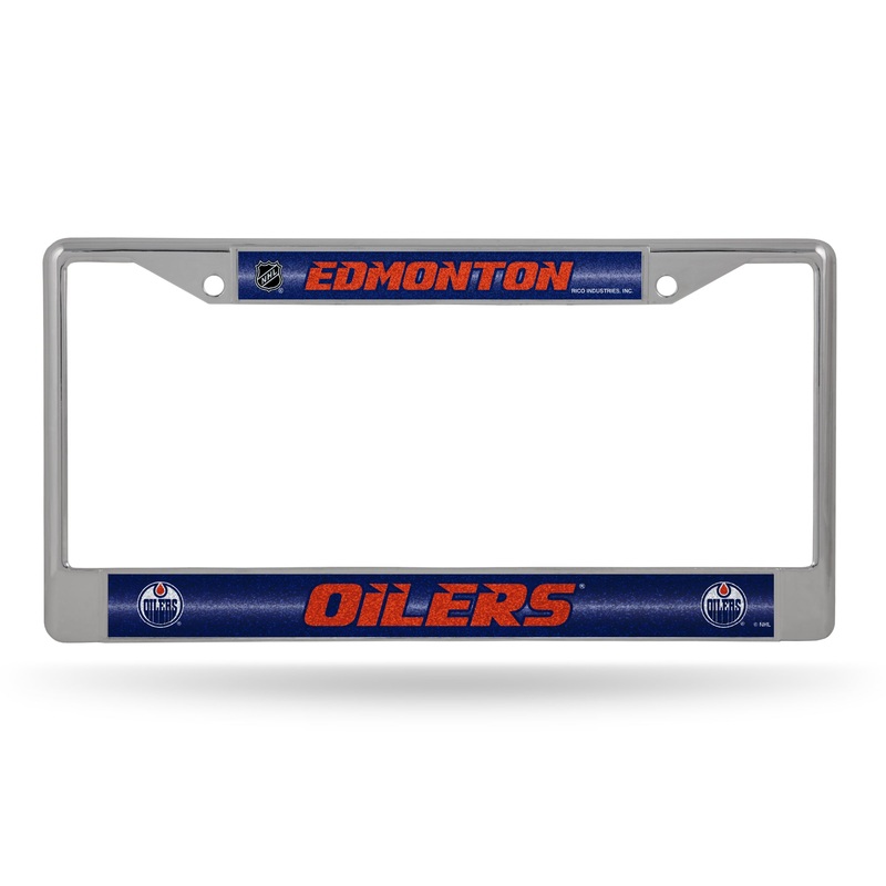 NHL Edmonton Oilers Chrome Glitter License Plate Frame