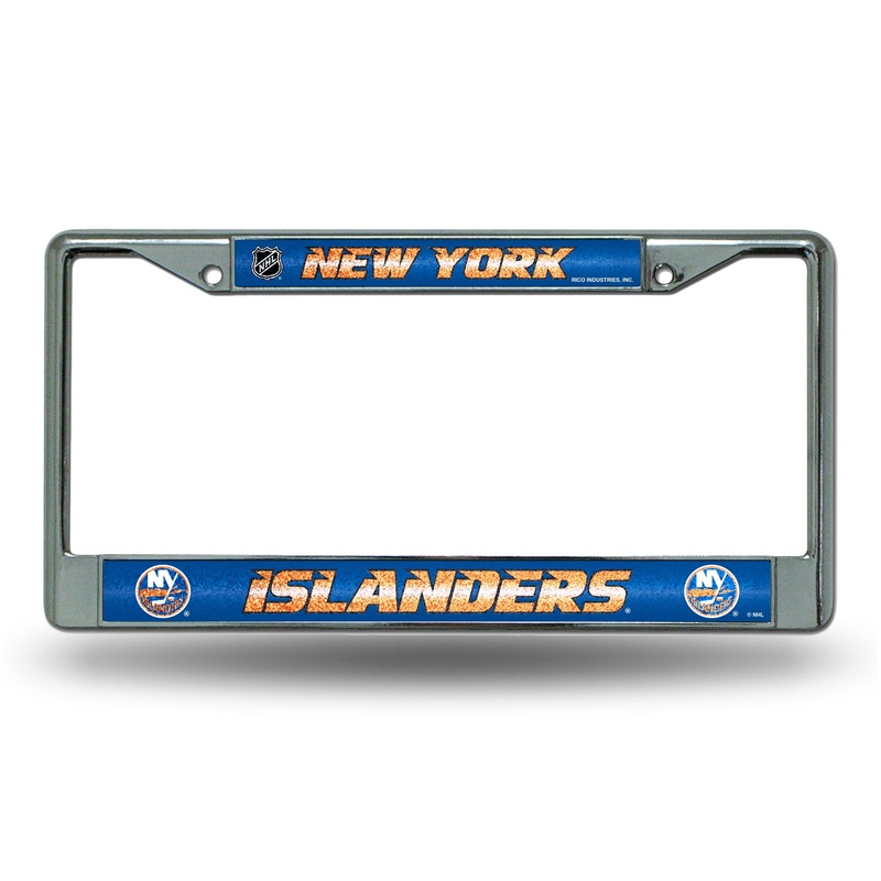 NHL New York Islanders Chrome Glitter License Plate Frame