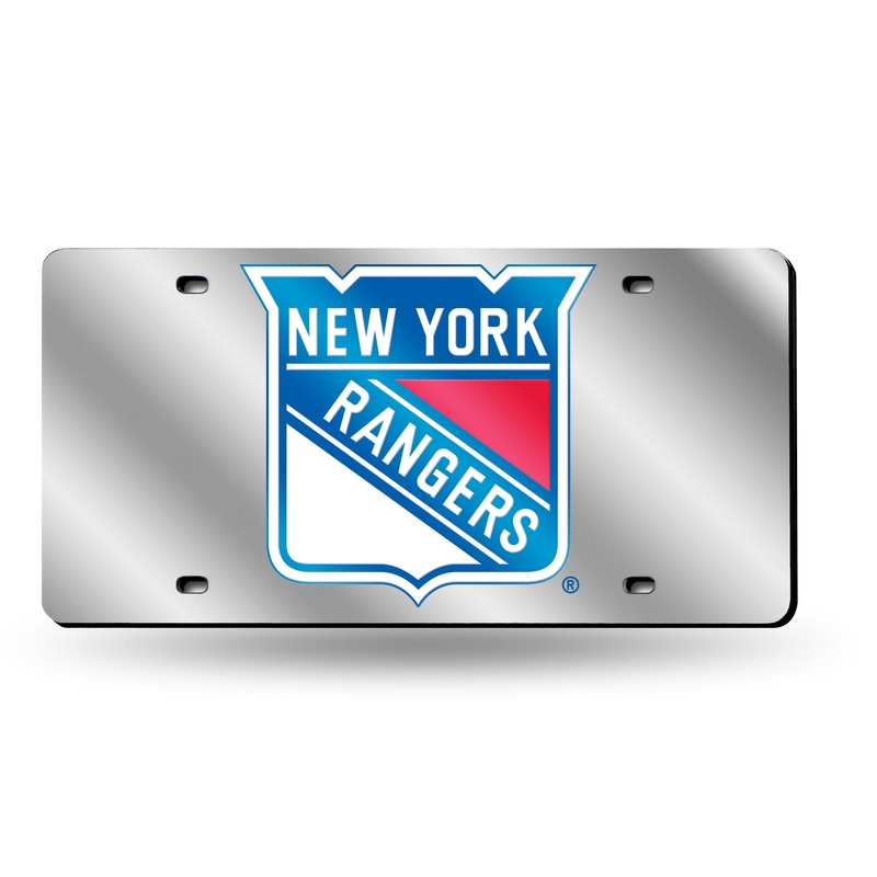NHL New York Rangers Silver Laser Cut Automobile Tag