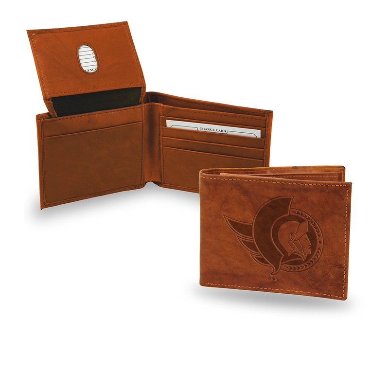 NHL Ottawa Senators Pecan Cowhide Billfold Wallet