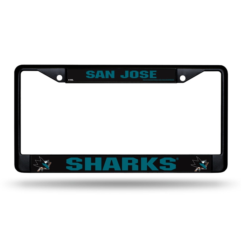 NHL San Jose Sharks Black Chrome License Plate Frame