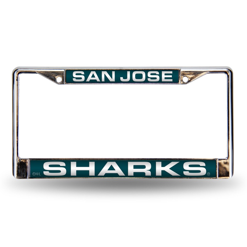 NHL San Jose Sharks Laser Cut Chrome License Plate Frame