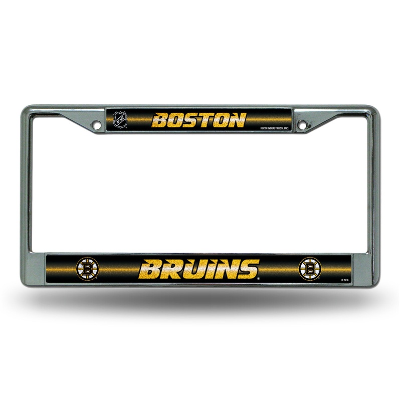 NHL Boston Bruins Chrome Glitter License Plate Frame