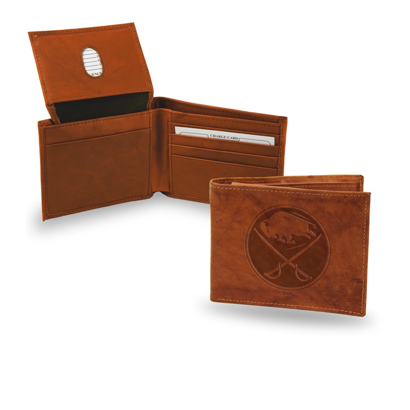 NHL Buffalo Sabres Pecan Cowhide Billfold Wallet