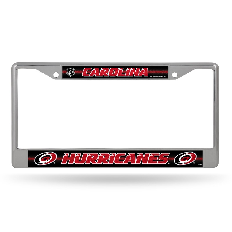 NHL Carolina Hurricanes Chrome Glitter License Plate Frame