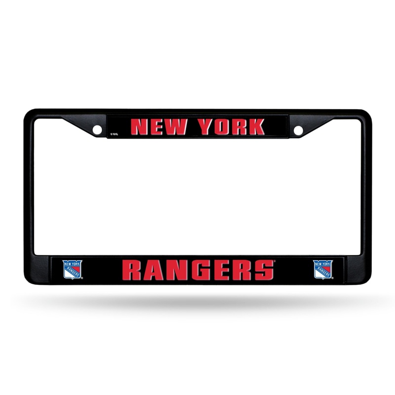NHL New York Rangers Black Chrome License Plate Frame