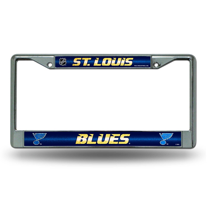 NHL St. Louis Blues Chrome Glitter License Plate Frame