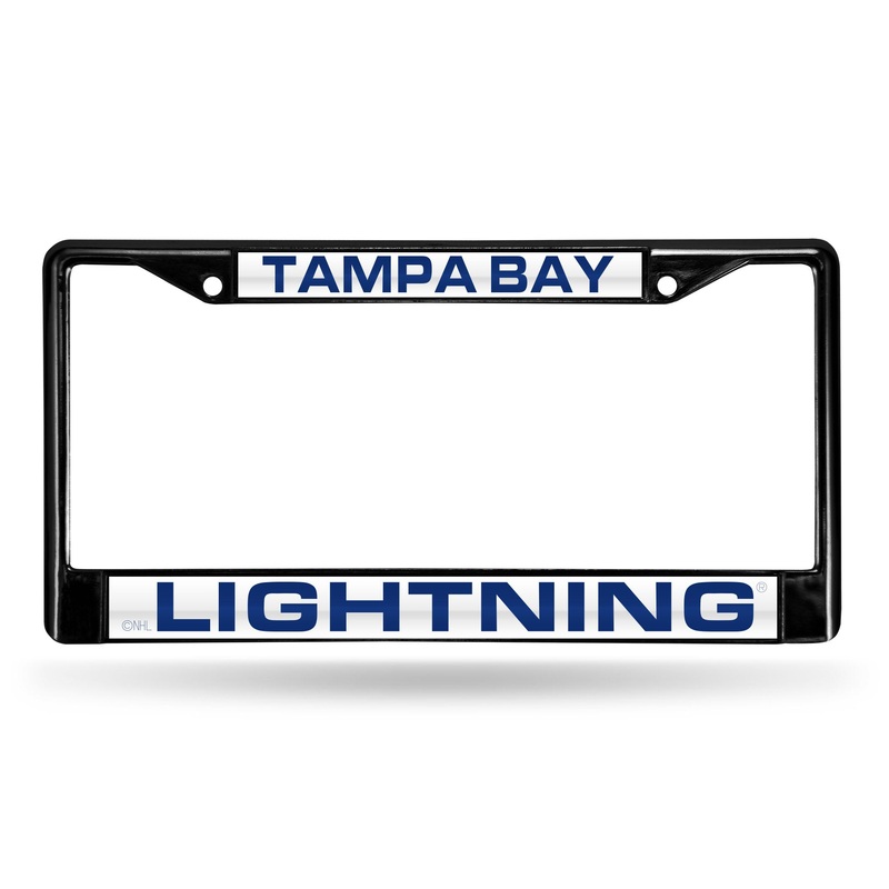 NHL Tampa Bay Lightning Black Chrome Laser Cut License Plate Frame