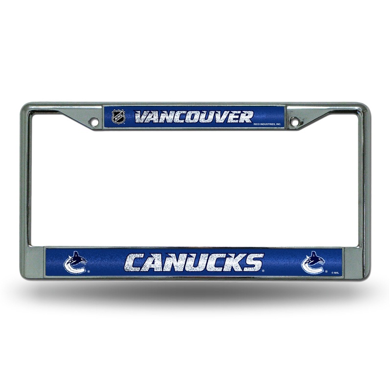 NHL Vancouver Canucks Chrome Glitter License Plate Frame