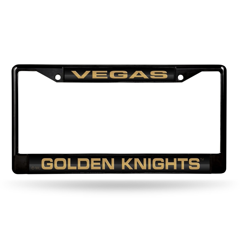 NHL Vegas Golden Knights Black Chrome Laser Cut License Plate Frame