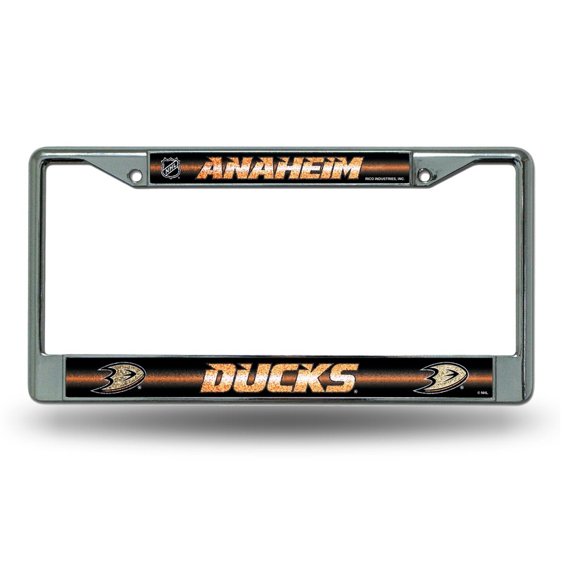 NHL Anaheim Ducks Chrome Glitter License Plate Frame
