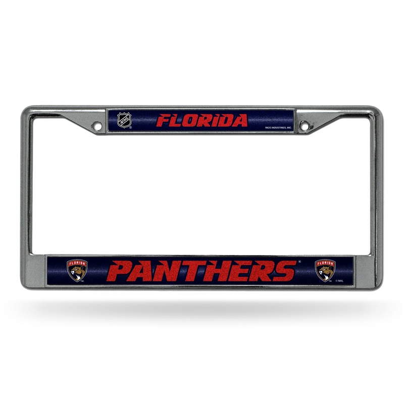 NHL Florida Panthers Chrome Glitter License Plate Frame
