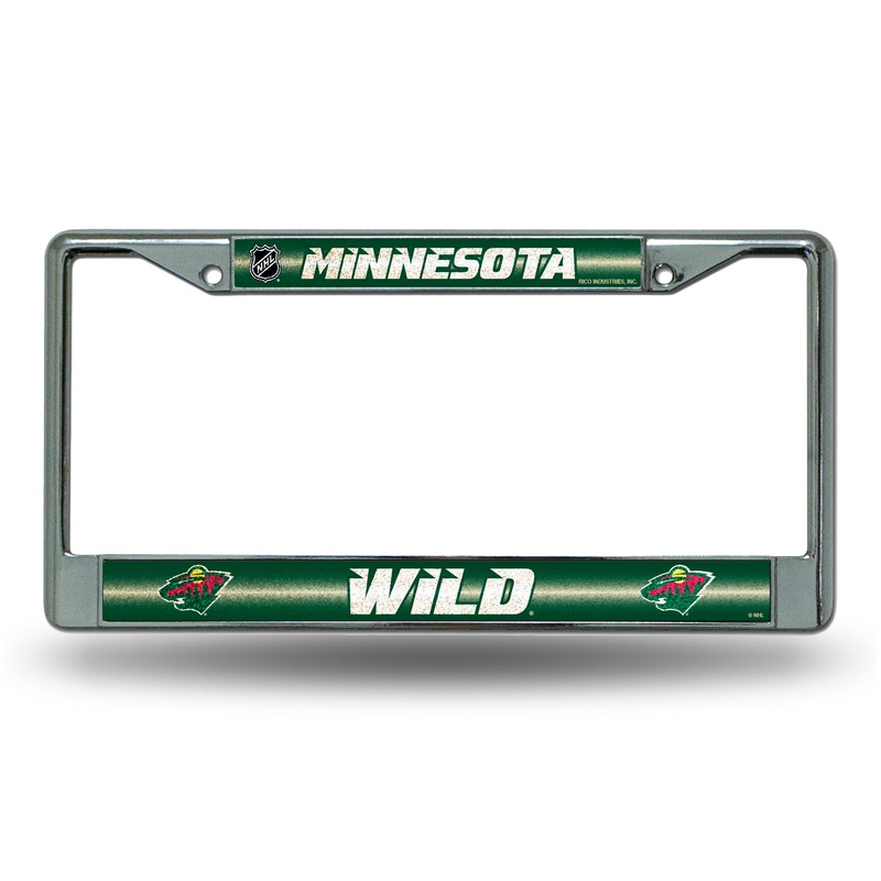 NHL Minnesota Wild Chrome Glitter License Plate Frame