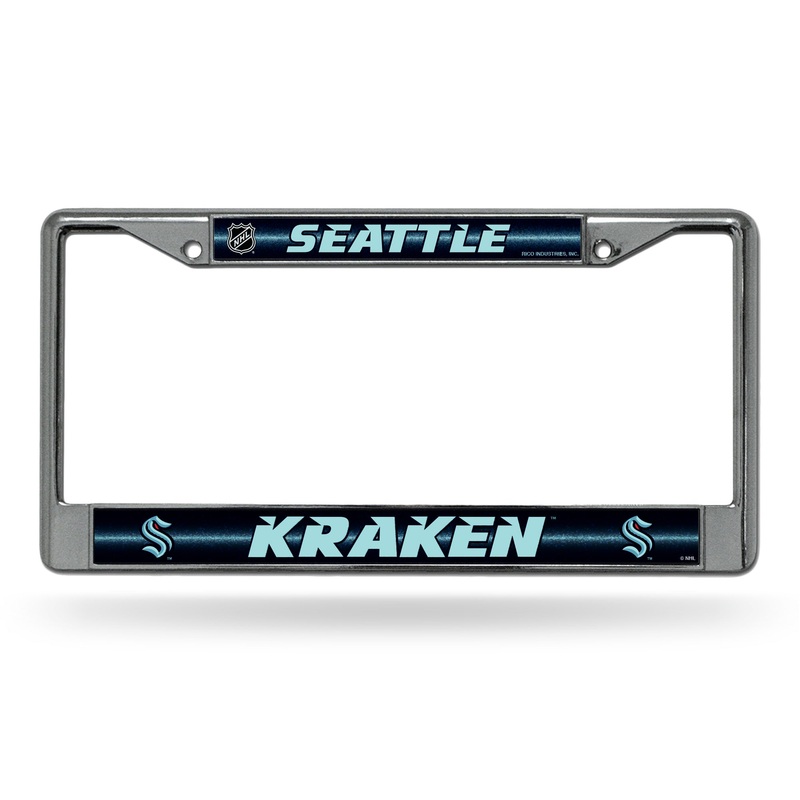 NHL Seattle Kraken Chrome Glitter License Plate Frame