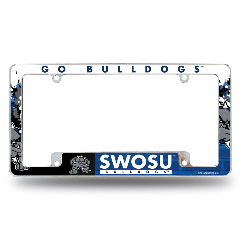 NCAA Southwestern Oklahoma State  Bulldogs Chrome License Plate Frame