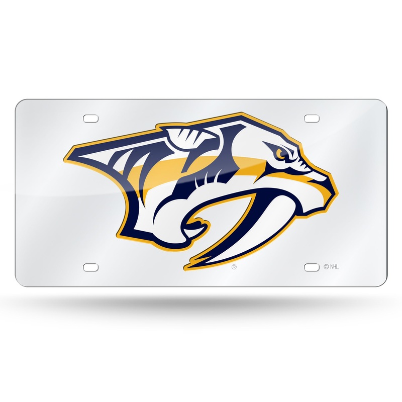 NHL Nashville Predators Silver Laser Cut Automobile Tag