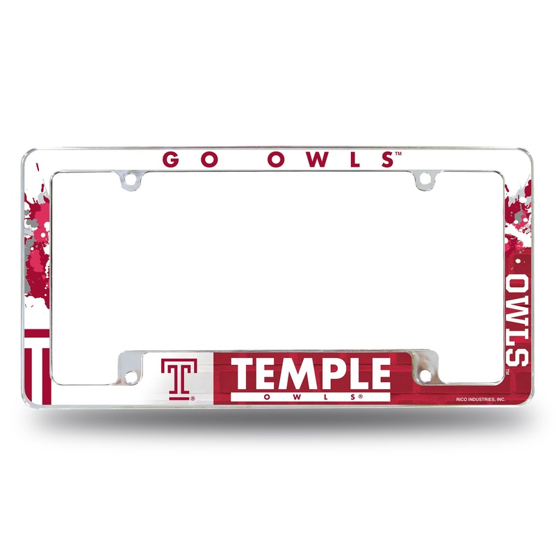 NCAA Temple Owls Chrome License Plate Frame