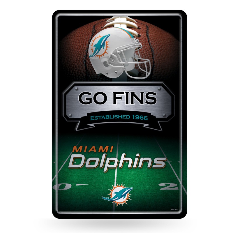 NFL Miami Dolphins Large Metal Sign