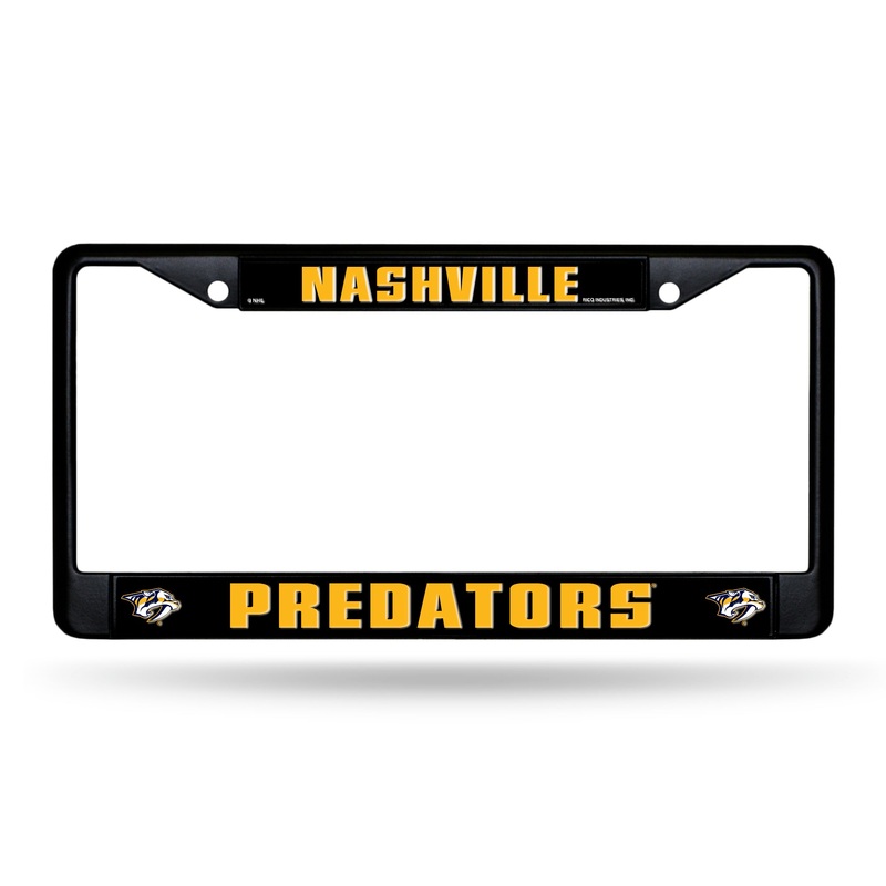 NHL Nashville Predators Black Chrome License Plate Frame