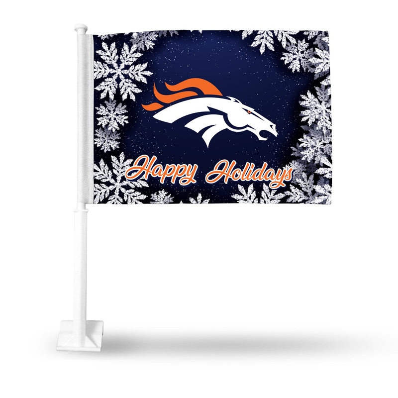 NFL Denver Broncos Car Flag|TimetoRide|Navy|Retro|Standard|Orange|Holiday Themed