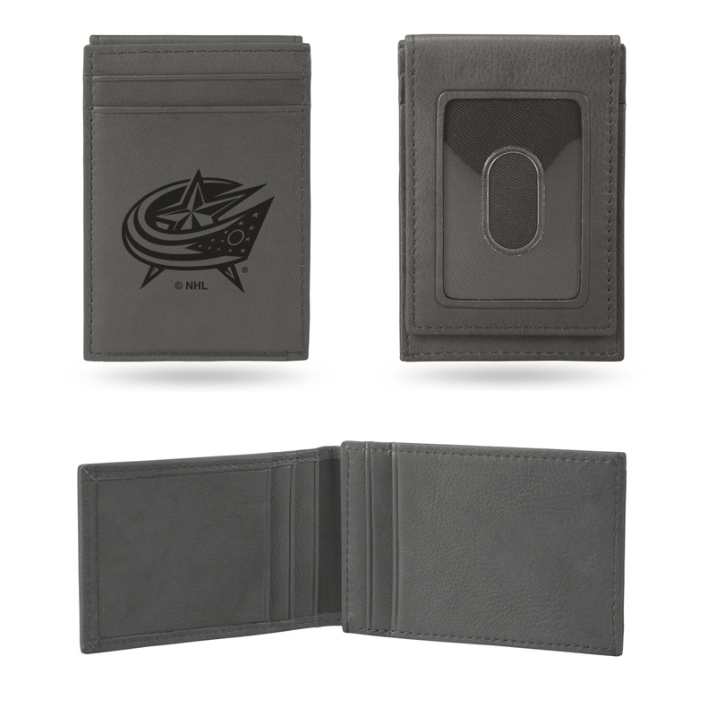 NHL Columbus Blue Jackets Laser Engraved Front Pocket Wallet