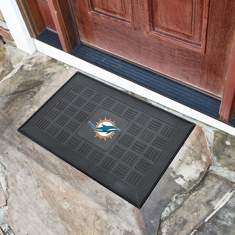 Fanmats Miami Dolphins Heavy Duty Vinyl Medallion Door Mat – 19.5in. x 31in.