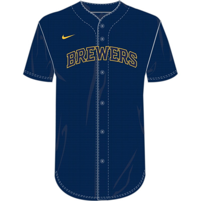 Nike Milwaukee Brewers Youth Institutional Full Button Jersey