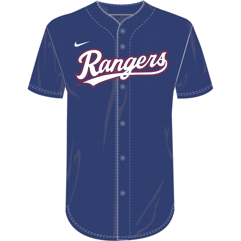 Nike Texas Rangers Youth Institutional Full Button Jersey