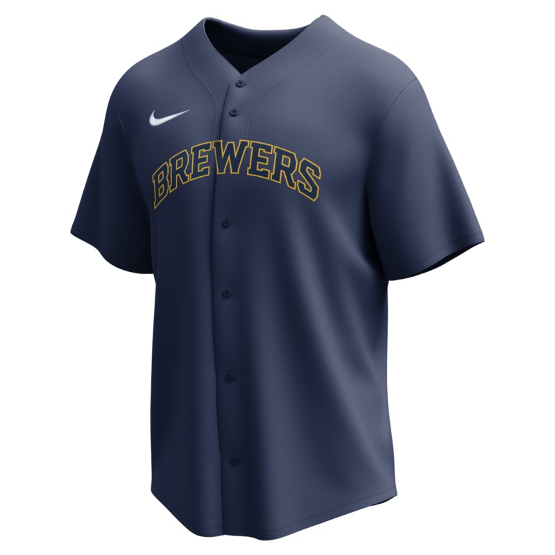 Nike Milwaukee Brewers Adult Institutional Full Button Jersey