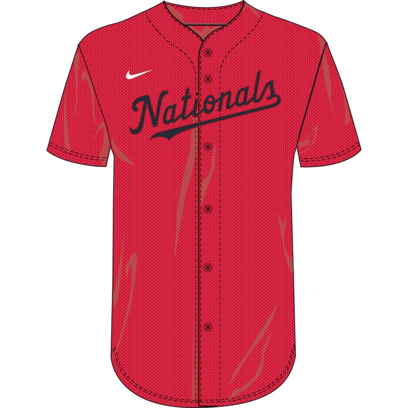 Nike Washington Nationals Youth Dri-Fit Full Button Jersey