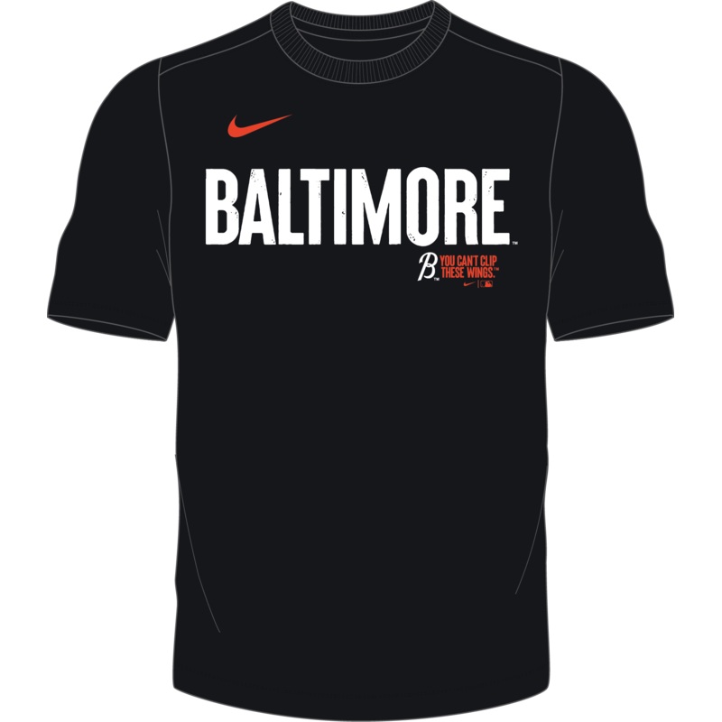 Nike Baltimore Orioles Men’s Crew Neck Synthetic City Connect Tee